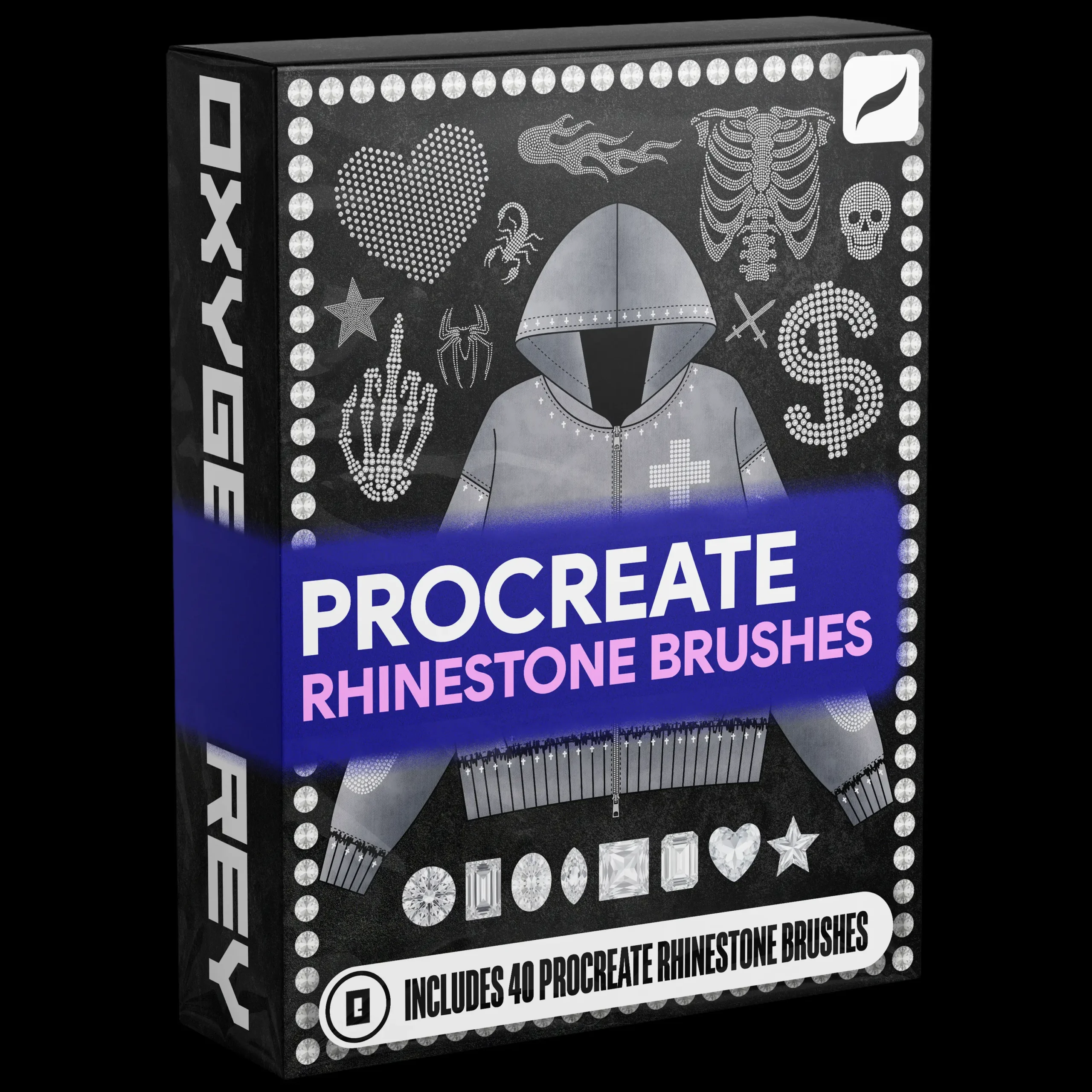 Procreate Rhinestone Brushes - OxygenGrey
