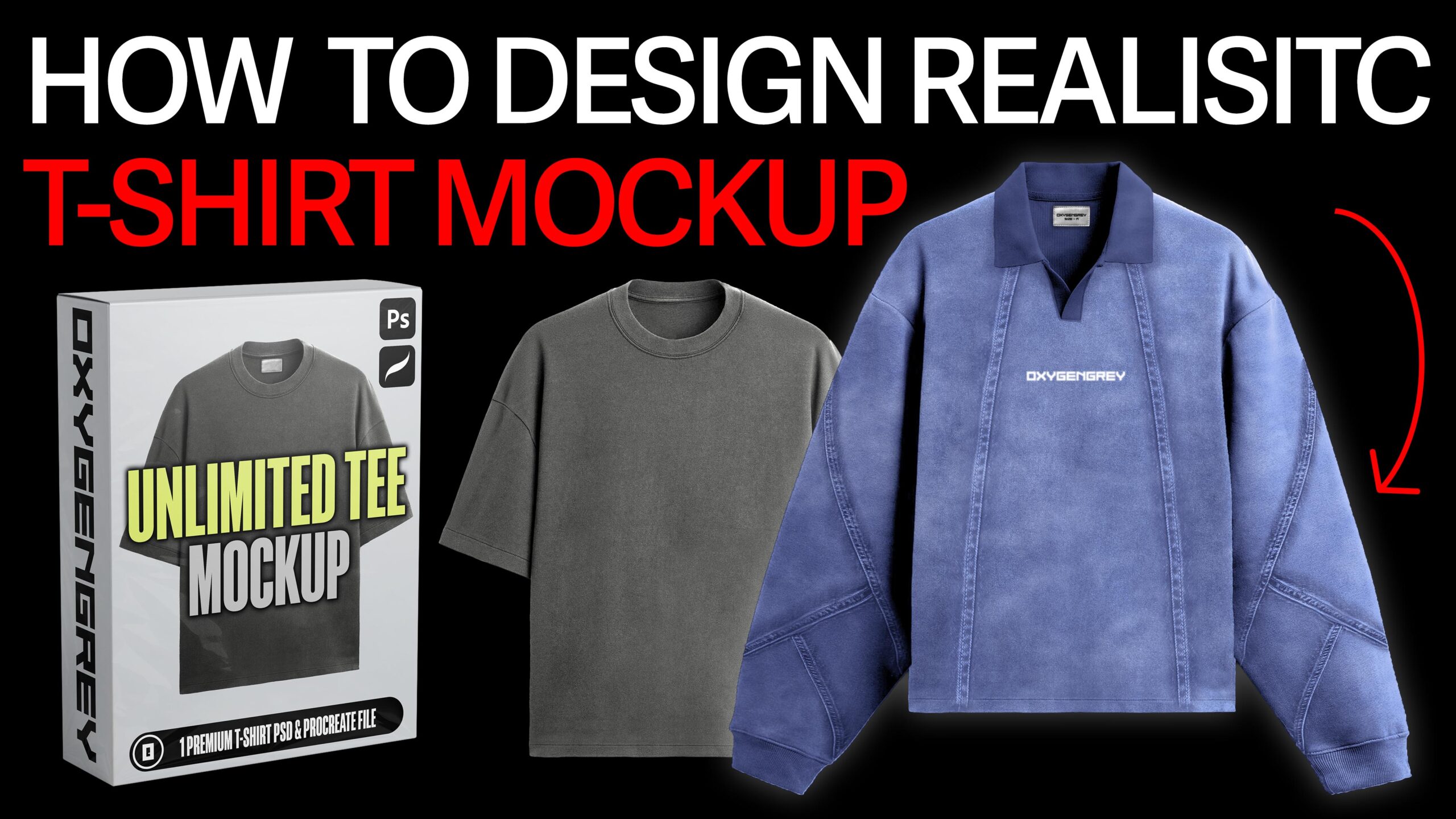 Realistic T-shirt Mockup - OxygenGrey